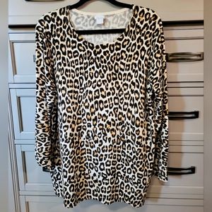 Chico's cheetah print pullover sweater